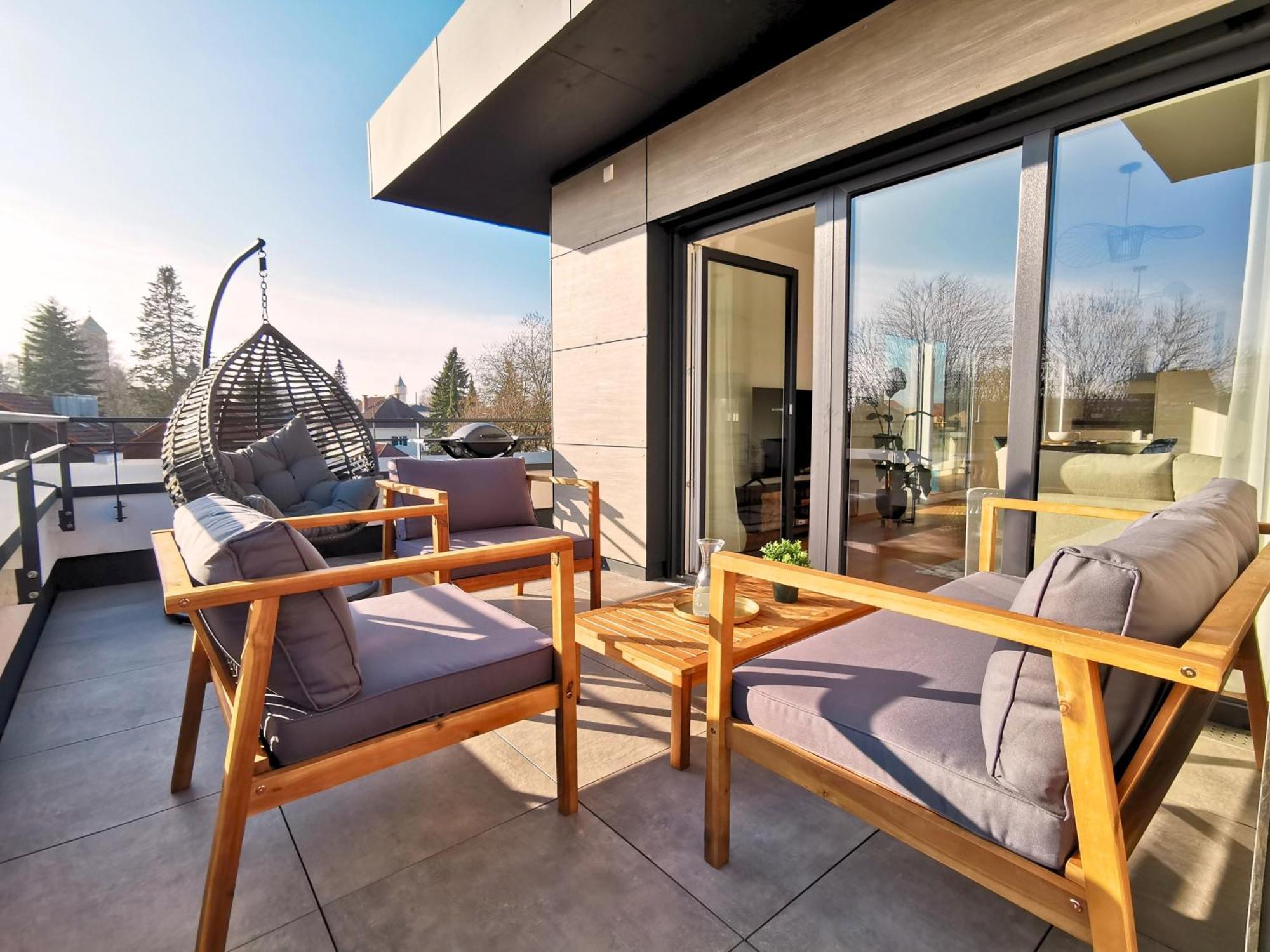 Apartmán Fynbos Penthouse Deluxe, Balkon, Parkplatz Straubing Exteriér fotografie